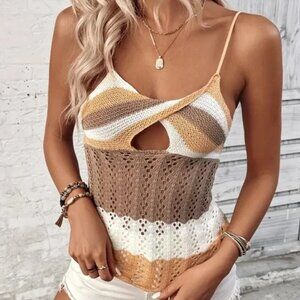 Earth Tones  - Sexy  Knit Camisole Top Size Size XL NEW NWOT